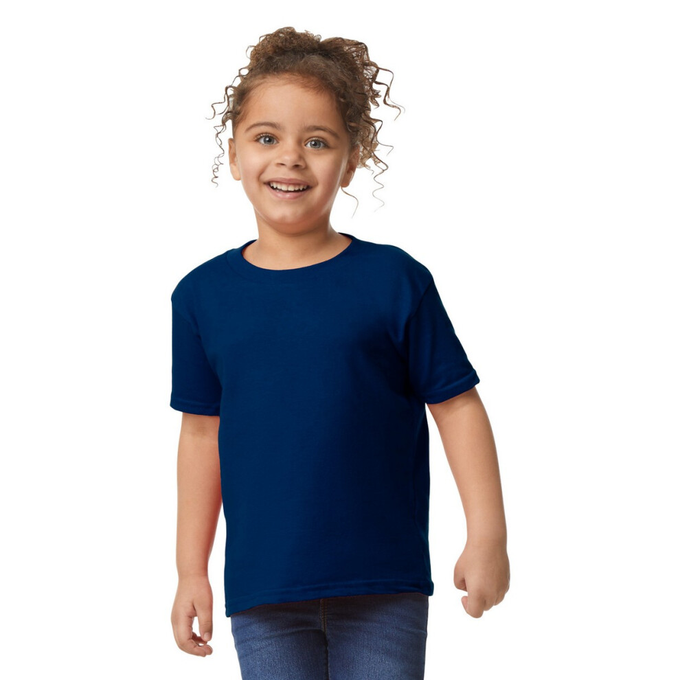 Gildan (5 Years, Navy) Childrens/Kids Plain Cotton Heavy T-Shirt