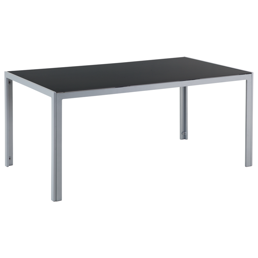 Beliani Garden Dining Table Catania 160 Cm 91 Cm Glass Black
