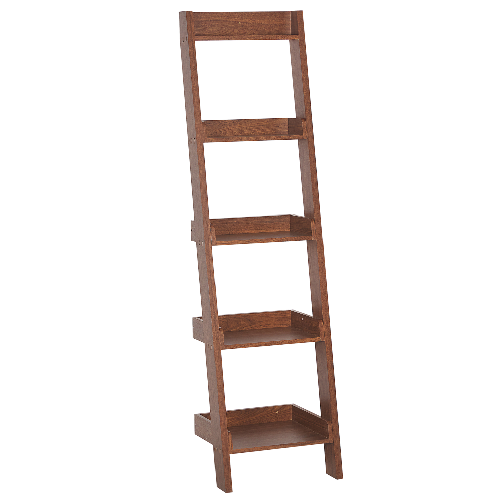 Beliani 5 Tier Shelving Unit Mobile Duo 169 Cm Dark Brown
