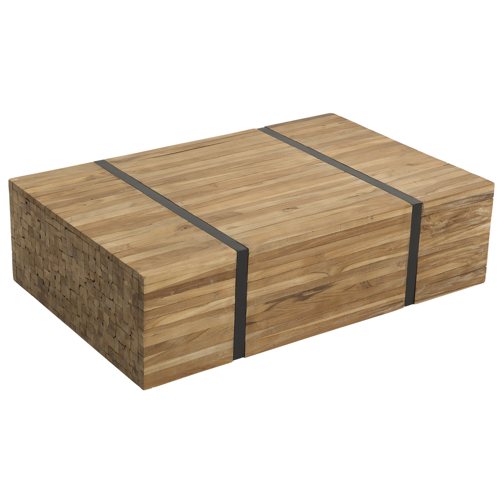 Beliani Coffee Table Gander Teak Wood Brown