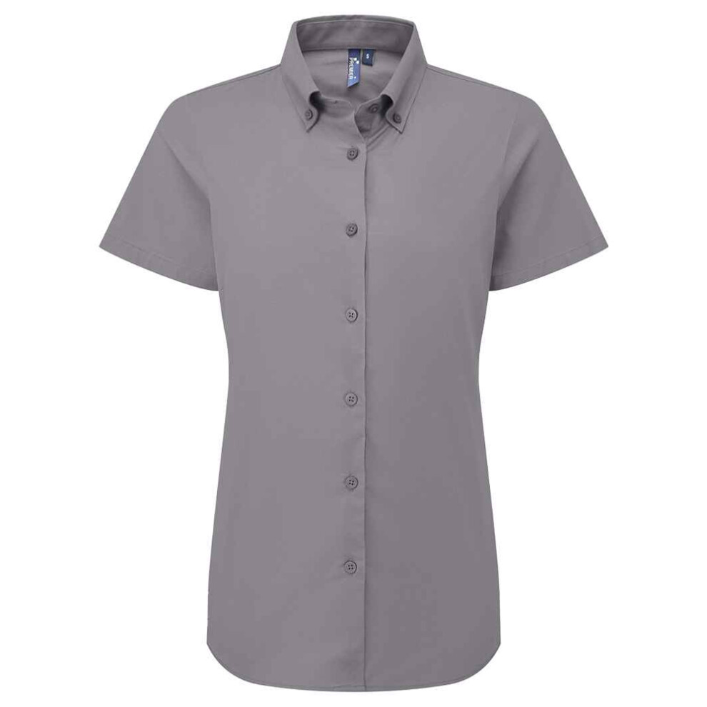 Premier (Xl, Steel) Womens/Ladies Supreme Oxford Short-Sleeved Formal Shirt