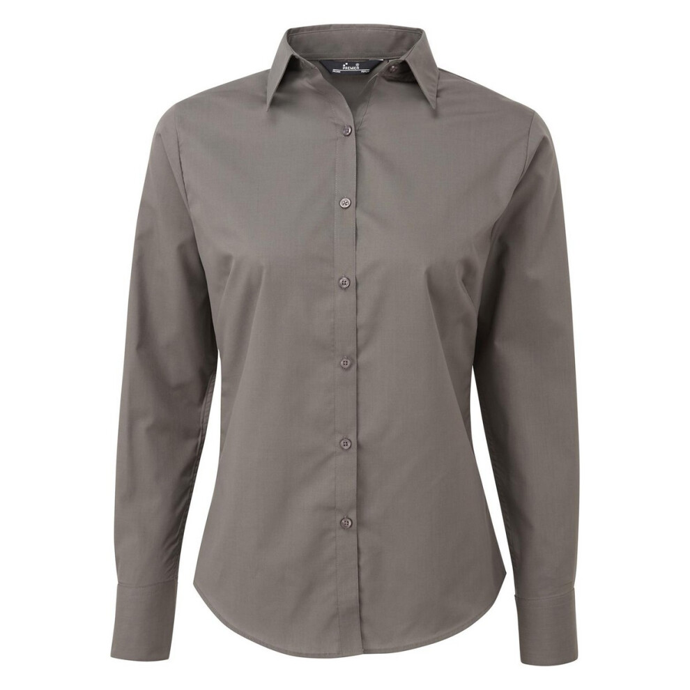 Premier (6 Uk, Dark Grey) Womens/Ladies Long-Sleeved Shirt