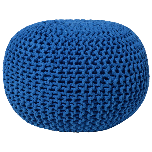 Beliani Pouffe CONRAD Cotton Navy Blue