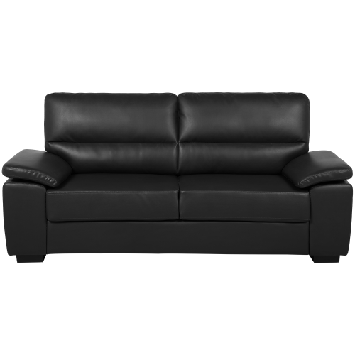 Beliani Sofa 3 Seater VOGAR Faux Leather Black