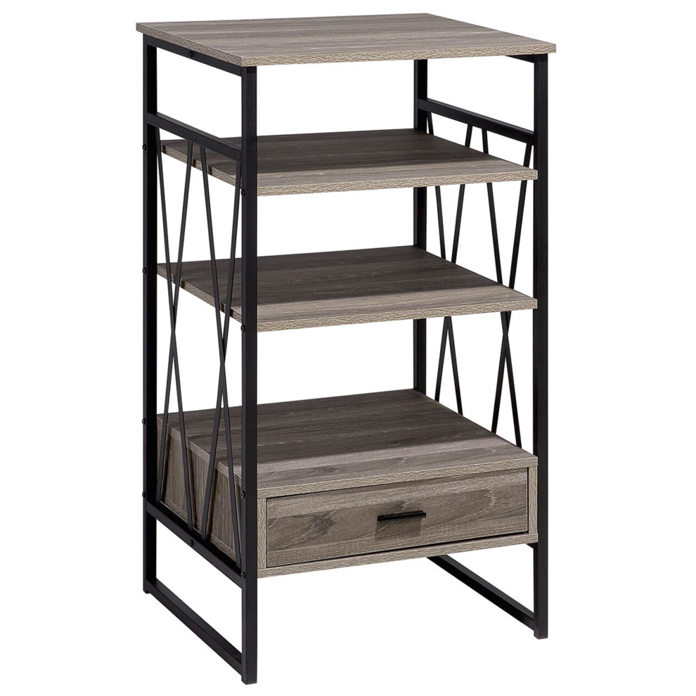 Beliani 3 Tier Shelving Unit Keene 101 Cm Taupe