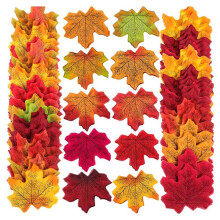 1500Pc Artificial Silk Maple Leaves Autumn Leaves DIY Handmade Scrapbooking Autumn Fall Wedding Decor