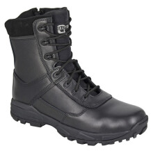 (9 UK, Black) Grafters Mens Tiger Leather Combat Boots
