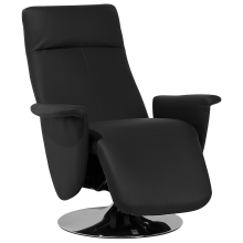 Recliner Chair PRIME with Footrest Faux Leather Black