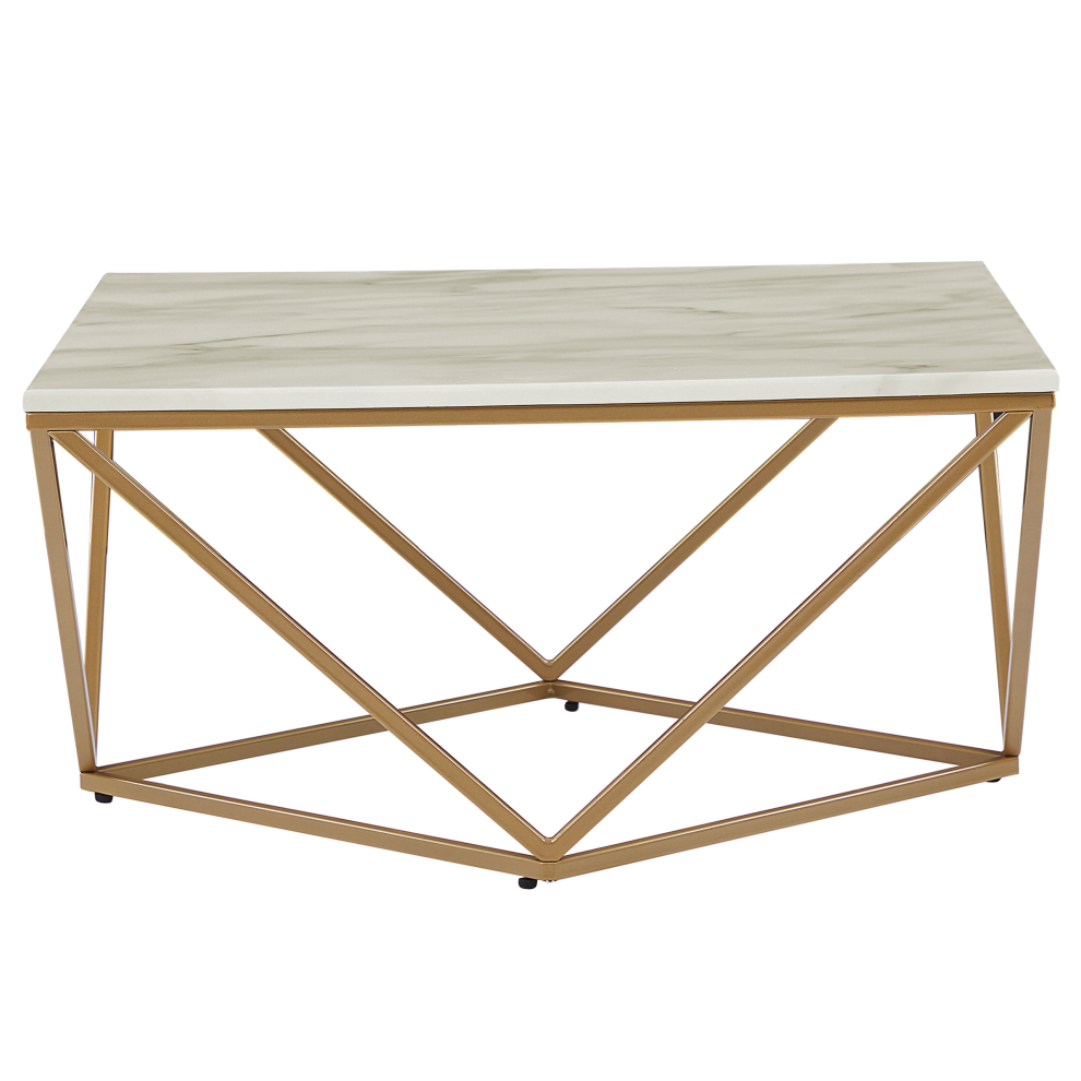 Beliani Coffee Table Malibu Marble/ Gold