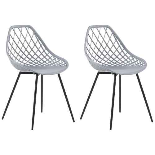 Beliani Set of 2 Dining Chairs CANTON Light Grey