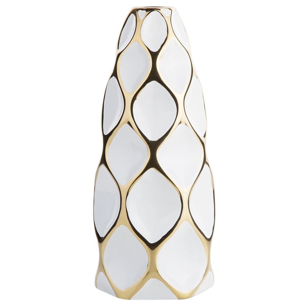 Beliani Flower Vase Avila Stoneware 36 Cm White
