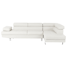 Corner Sofa 5 Seater NORREA Faux Leather White Left Hand