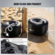 Sac de Poids D'Eau pour Support de Parasol, Rond de 17,7'', Jusqu'à 20L D'Eau, PVC Résistant Aux UV pour Bases de Patio