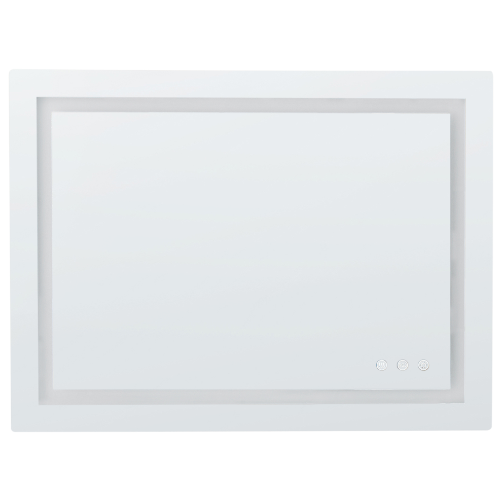 Beliani Led Bathroom Mirror Prenois 80 Cm 60 Cm Silver