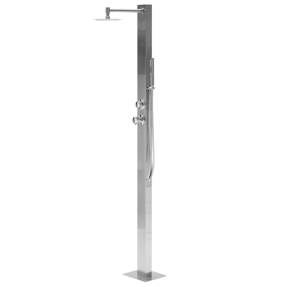 Beliani Freestanding Outdoor Shower Olzai Silver