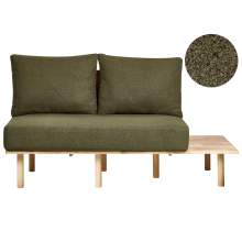 Sofa 2 Seater SALO Boucle Dark Green with Tables