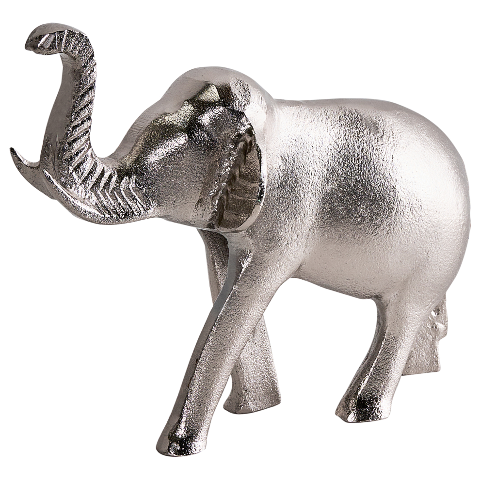 Beliani Figurine Elephant Miogost Metal Silver
