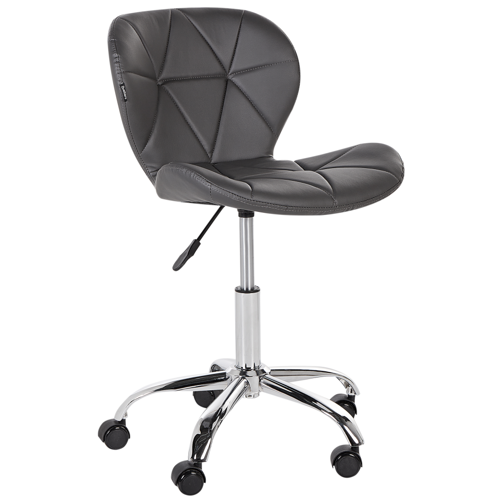 Beliani Desk Chair Valetta Faux Leather Graphite Grey