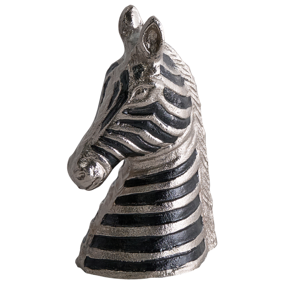 Beliani Figurine Zebra Zagora Metal Black/ Silver