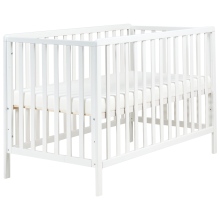 Baby Cot Bed Pine Wood KIAMA 70 x 130 cm White
