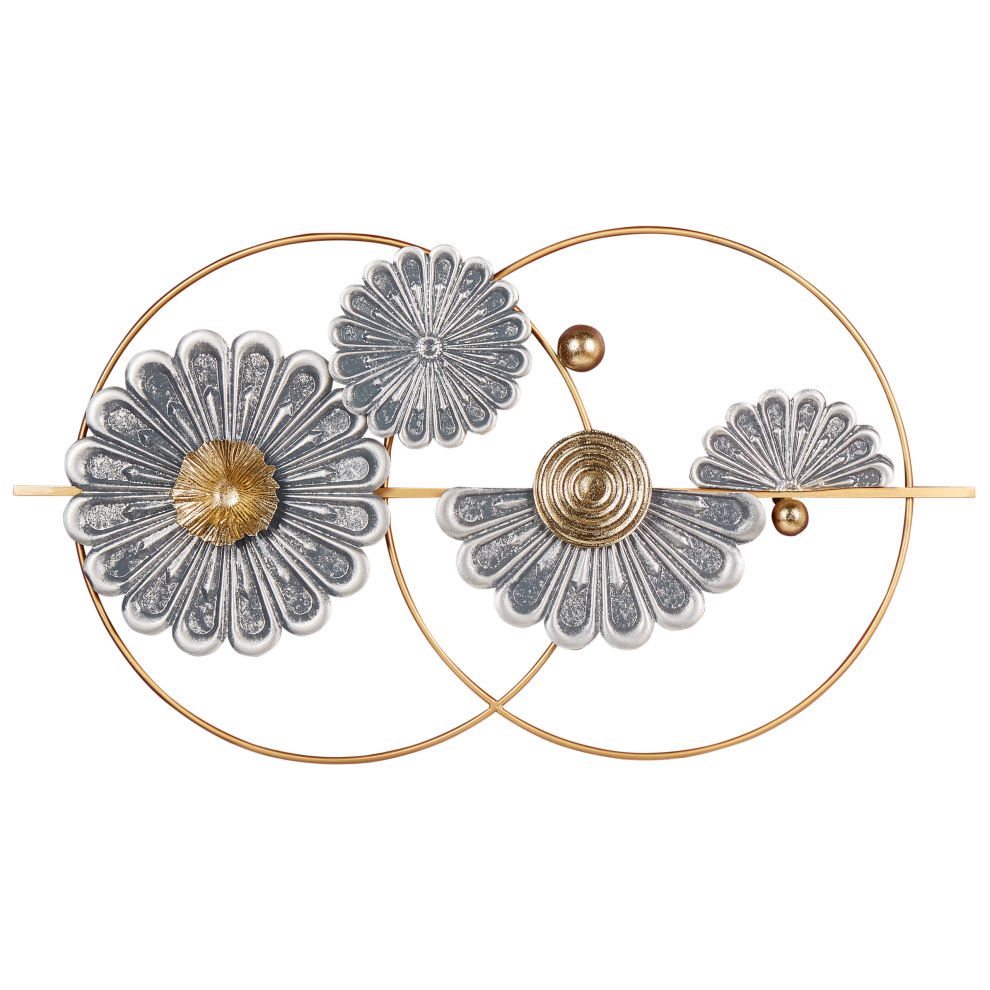 Beliani Wall Decor Flower Promethium Metal 51 Cm Gold