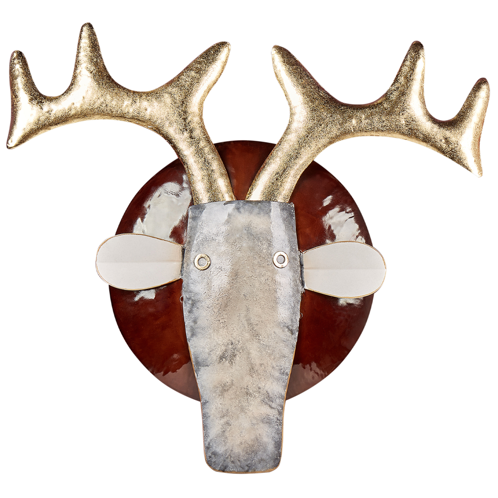 Beliani Wall Decor Bull Fluorine Metal 54 Cm Multicolour