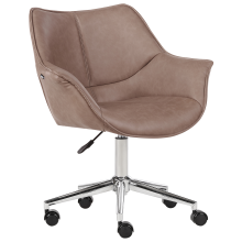 Desk Chair NEWDALE Faux Leather Light Brown