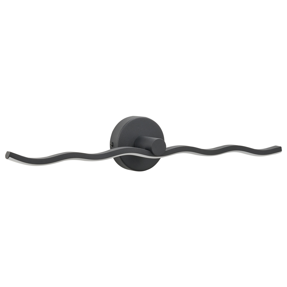 Beliani Picture And Mirror Led Light Ailette Metal Black