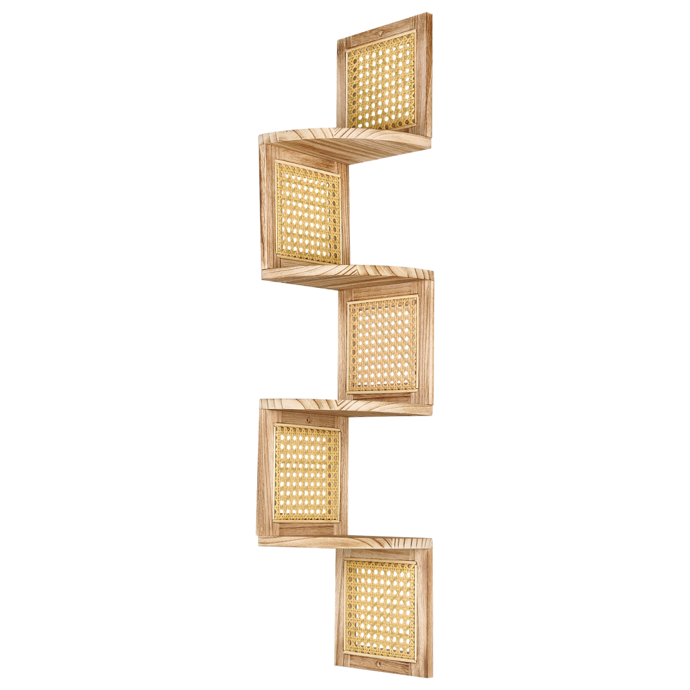 Beliani 4 Tier Shelving Unit Alder Paulownia Wood 101 Cm Light Brown