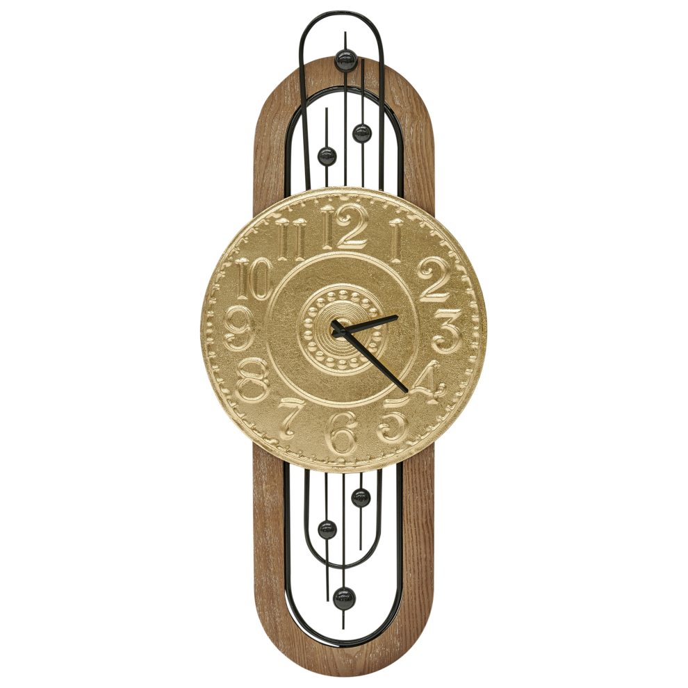 Beliani Wall Clock Nobelium 36 Cm Metal Gold