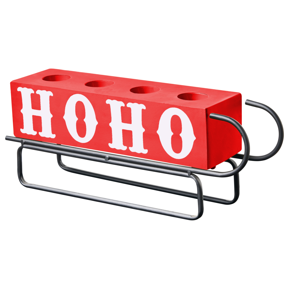 Beliani Candle Holder Kuhmo Red Metal