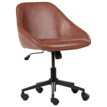 Desk Chair BARDSDALE Faux Leather Brown