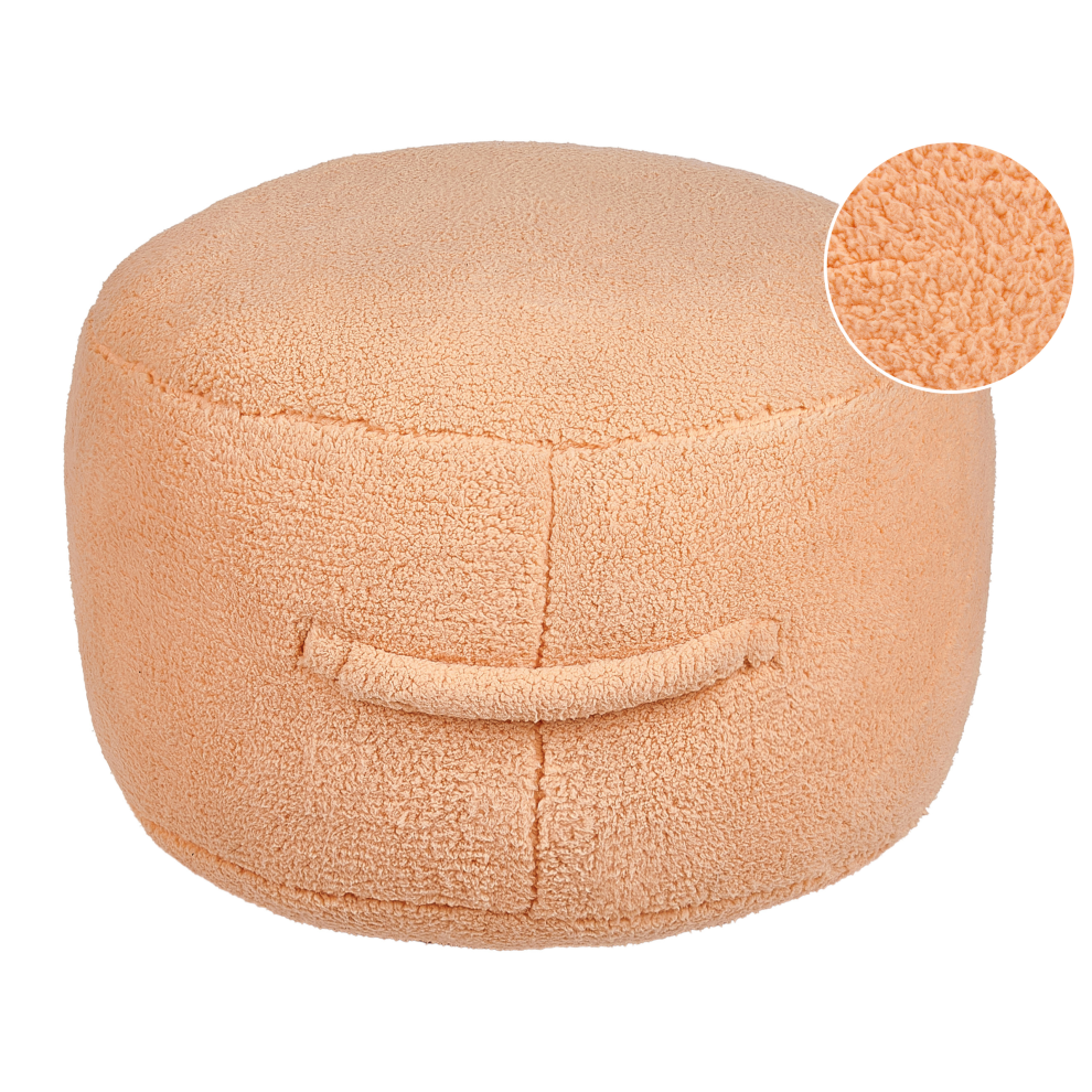 Beliani Pouffe Adlana Boucle Peach Pink