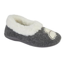(7 UK, Grey) Sleepers Womens/Ladies Sheep Faux Fur Slippers