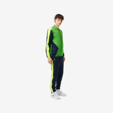 (S, Green) Lacoste Tennis Inset Crew Neck Men's Tracksuit Set