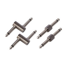 2 Straight& 2 Z Type Guitar Pedal Patch Connector,6.35mm (1/4") Effect Pedal to Pedal Coupler,Male to Male Plug Adaptor