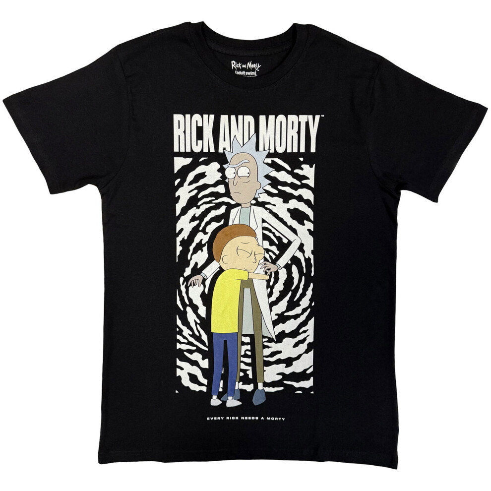 Rick And Morty (S, Black) Unisex Adult Hug T-Shirt