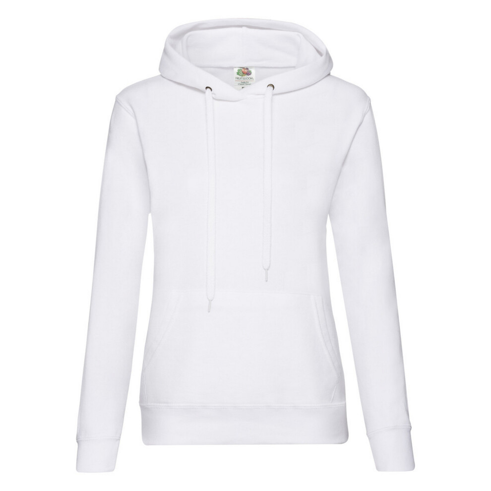 Fruit Of The Loom (Xl, White) Ladies Lady Fit Hooded Sweatshirt / Hoodie
