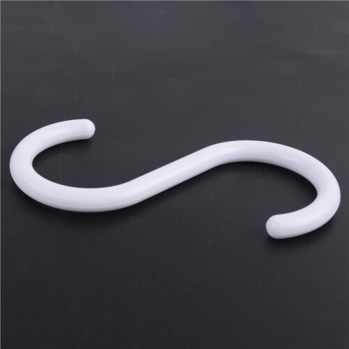 3 Pcs White Plastic S Shaped Hanging Hooks Scarf Apparel Hangers 2