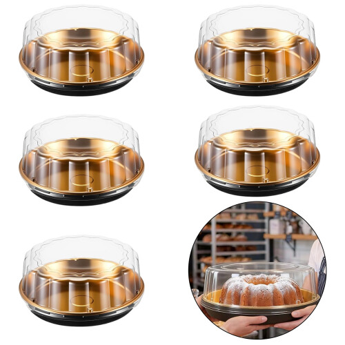 Boîte de présentation de gâteaux ronde avec couvercle-10 2