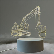 2X 3D Acrylic Light Excavator Truck with Night Light Base Kids Anniversary Gift Ideal for Kids Room Decor