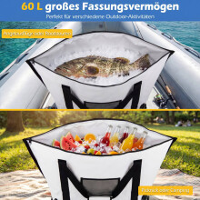 Bolsa térmica isolada para pesca, 98 cm, PVC impermeável, com válvula de drenagem.