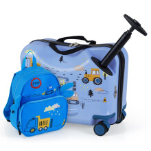 Conjunto de malas infantis, mala de rodinhas de 45 cm, mochila de 30 cm, rodinhas giratórias.