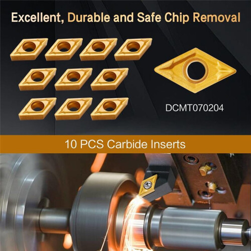 Indexable Lathe Turning Tools 14 Pcs Set 1/2 Inch for Turning Boring Grooving Cutting Threading Carbide Turning Tools 1