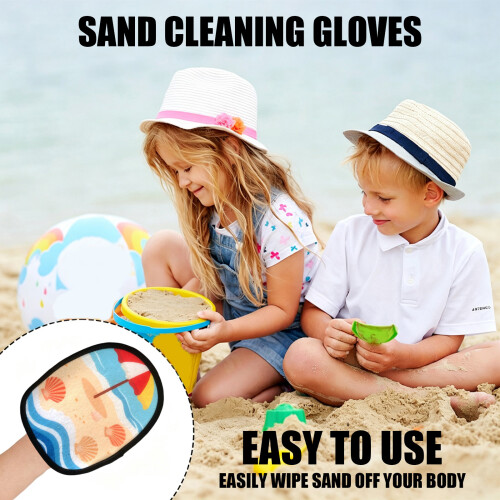 Childrens Beach Cleanup Glove Soft Fabric Sand Brushing Mitt-C 1