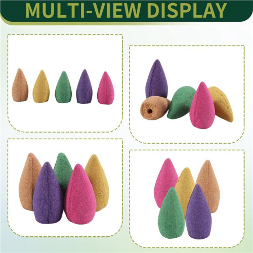 100pcs Reflux incense cones aromatherapy Lavender Rose Jasmine