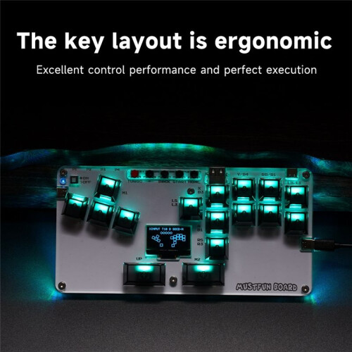 MustFun Hitbox Controller  Leverless Arcade Stick Controller for PC/PS3/PS4/ and Fightstick Arcade Games Black 1