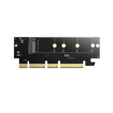 PCIe Naar M.2 NVMe Uitbreidingskaart 64Gbps met Koelpaneel Ondersteuning 2230/2242/2260 Zwart