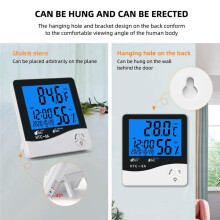Digitales Thermometer Hygrometer mit Hintergrundbeleuchtung Kalender Desktop Wandmontage Innenraum Temperatur Feuchtigkeit Monitor Messgerät