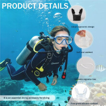 Scuba Diving Mouthpiece 4-Pack, Soft Silicone Snorkel Mouthpiece Regulator Replacement with 4 Ties
